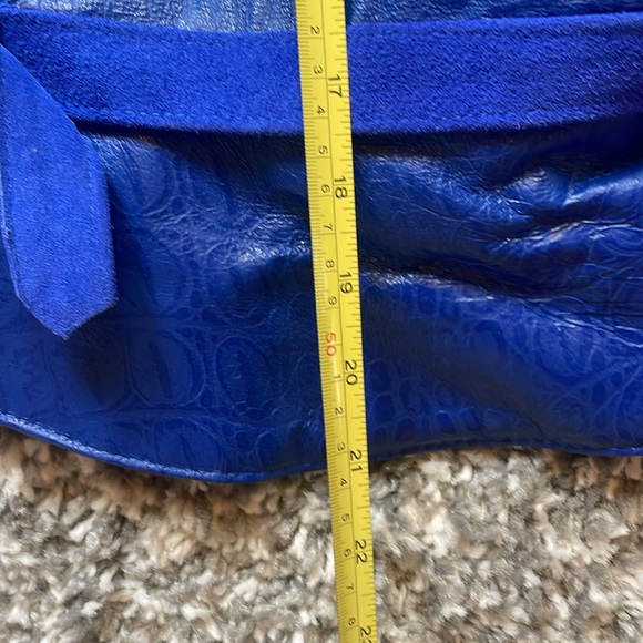 NWT 1980s Vintage Blue Suede Leather Bomber Jacket. - Picture 14 of 16